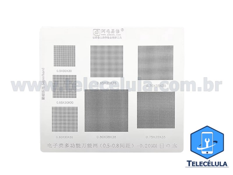 Sem Imagem - FORMA PARA REBALLING UNIVERSAL AMOE STENCIL 0.5-0.8 V2.0 X 0.12MM