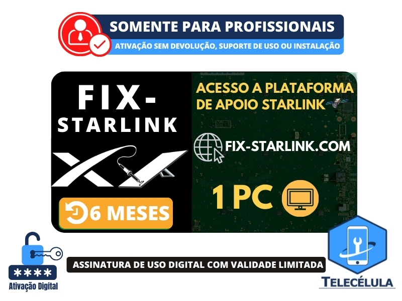 Sem Imagem - PLATAFORMA STARLINK V2, V3 TELECLULA- 06 MESES- BLOCOS, MEDIES, ANLISES, VDEOS REPARO STARLINK