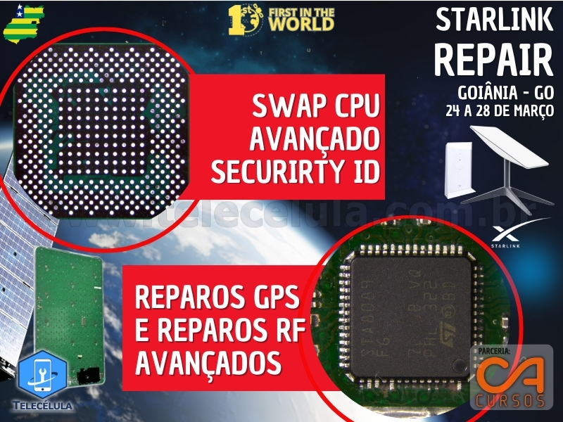 Sem Imagem - REPARO STARLINK CA CURSOS GOIS, TREINAMENTO PRESENCIAL AVANADO REPARO PLACAS STARLINK V2, V3, MINI