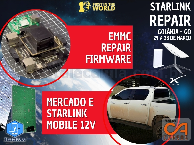 Sem Imagem - REPARO STARLINK CA CURSOS GOIS, TREINAMENTO PRESENCIAL AVANADO REPARO PLACAS STARLINK V2, V3, MINI