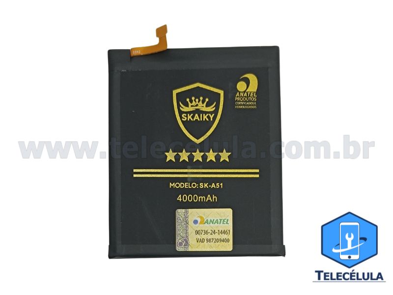 BATERIA SKAIKY A51 MODELO SAMSUNG A51, A515, A51 5G EB-BA516ABY CERTIFICADA ANATEL